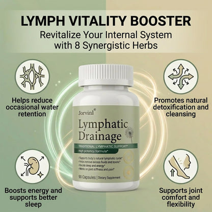 Lymphatic Drainage Capsules - Ease Body Heaviness & Facial Puffiness - Supports Natural Fluid Balance & Metabolism、Joint Discomfort - with Echinacea & Dandelion - 90 Vegan Capsules & Non-GMO - Maple Wellness Supplements