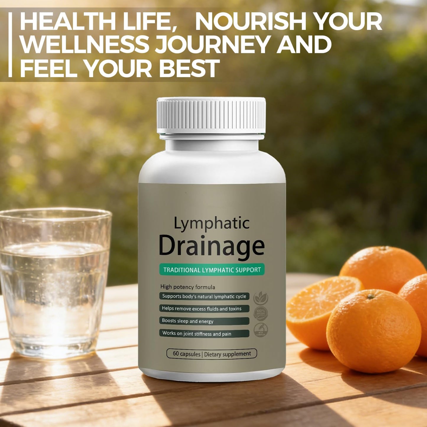 Lymphatic Drainage Capsules | Lymphatic Support Supplement for Women | Anti Cellulite, Water Retention & Bloating Relief | with Dandelion, Cleavers & Echinacea | Non-GMO, Gluten Free | 60 Count - Maple Wellness Supplements