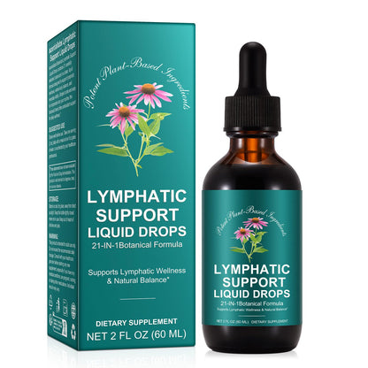 Lymphatic Drainage Drops, Natural Lymph Cleanse & Immune Support Supplement with Echinacea, Dandelion, Elderberry, Cleavers, Astragalus & Burdock, 2 FL OZ (1) - Maple Wellness Supplements
