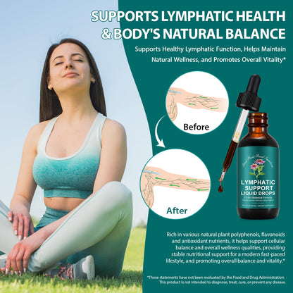 Lymphatic Drainage Drops, Natural Lymph Cleanse & Immune Support Supplement with Echinacea, Dandelion, Elderberry, Cleavers, Astragalus & Burdock, 2 FL OZ (1) - Maple Wellness Supplements