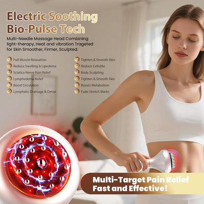 Lymphatic Drainage Massager, Anti Cellulite Massage Tool For Belly & Thigh Stretch Marks & Cellulite Reduction, Handheld Massage tools for Sciatica Nerve, shoulder, Hip, Muscle, Low Back Pain Relief - Maple Wellness Supplements