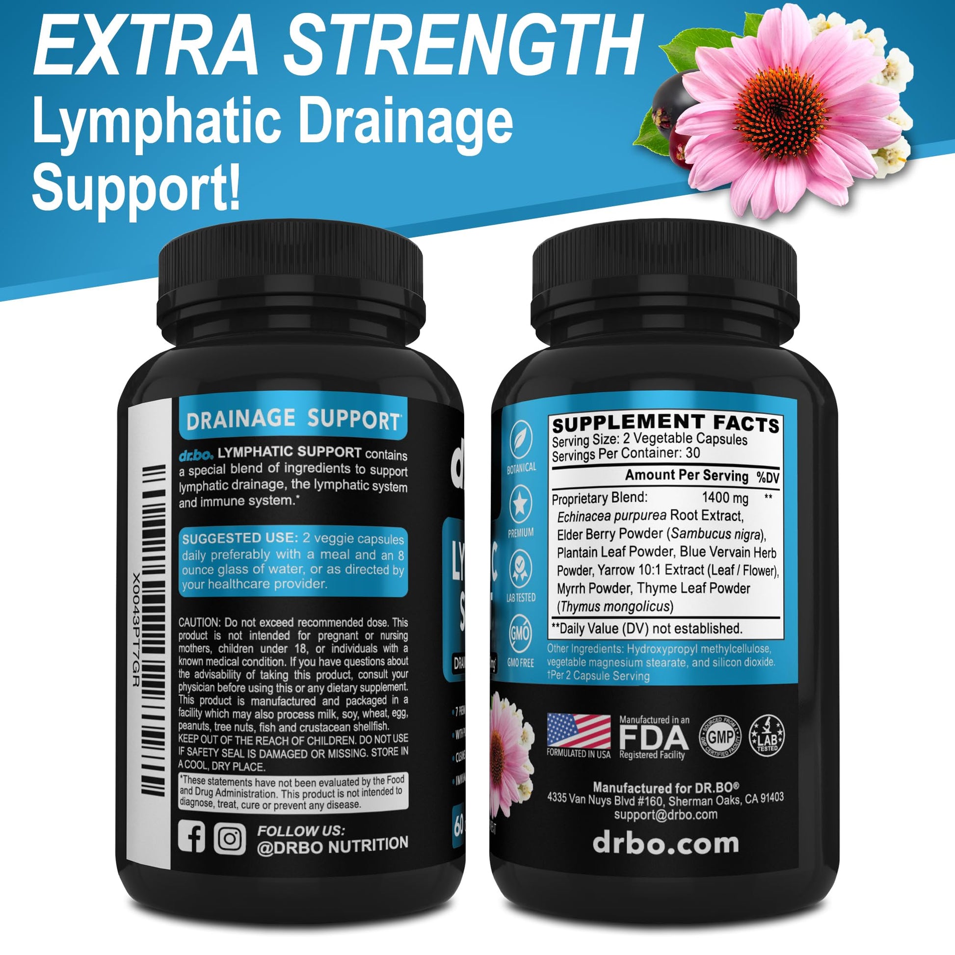 Lymphatic Drainage Supplements Pills - Lymphatic Support Total Herbal Cleanse Products with Echinacea Lymph System Support Supplement for Nodes Legs & Neck - Lymph Node Detox Cleanse System Drainage - Maple Wellness Supplements