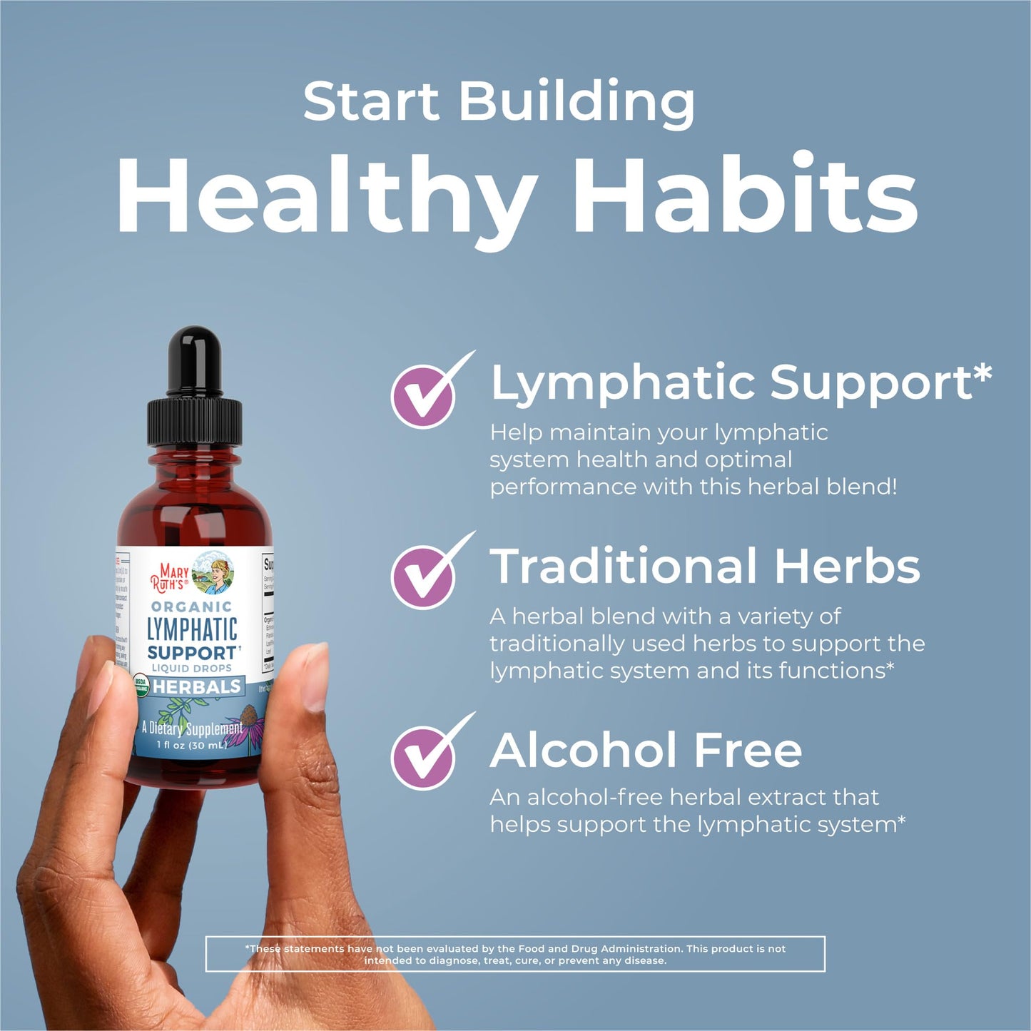 Lymphatic Support Drops by MaryRuth's | USDA Organic Lymphatic Cleanse Immune Support Supplement| Lymphatic Support with Echinacea & Elderberry | Blue Vervain | Vegan | Non-GMO | 30 Servings - Maple Wellness Supplements