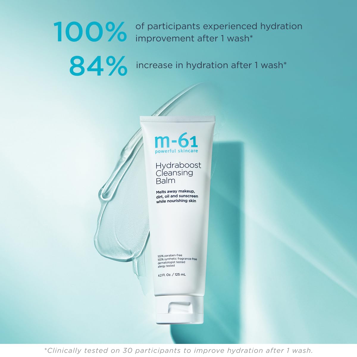 m-61 Hydraboost Cleansing Balm | Makeup Removing Cleanser Balm Melts Away Dirt, Oil, and Sunscreen | Fragrance Free | Derm & Allergy Tested | Made in USA | 4.2 Fl Oz - Maple Wellness Supplements