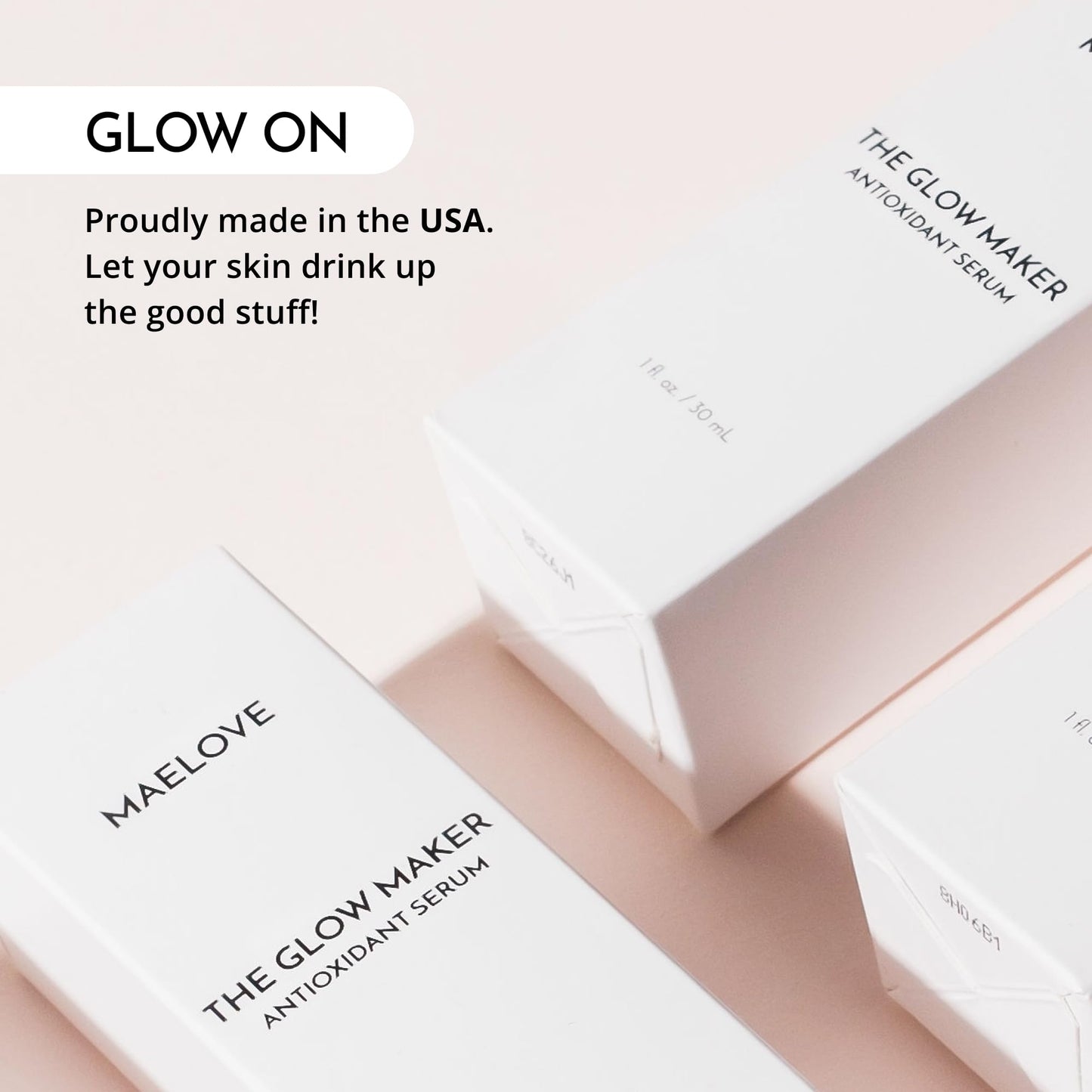 MAELOVE Glow Maker Vitamin C Serum with Vitamin E, Ferulic Acid & Hyaluronic Acid, Award-Winning Brightening - Maple Wellness Supplements