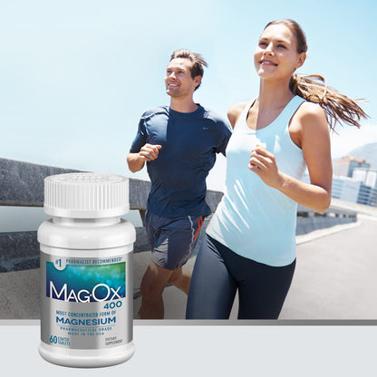Mag-Ox Magnesium Supplement, Pharmaceutical Grade Magnesium Oxide 483mg, Most Concentrated Form of Magnesium, 120 Tablets (Pack of 3) - Maple Wellness Supplements