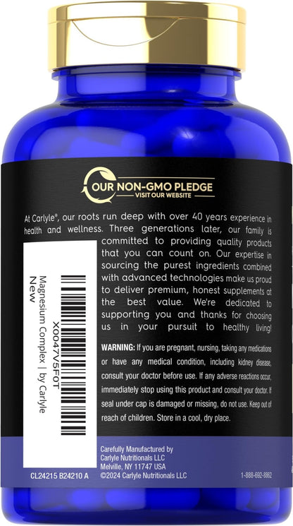 Magfusion-10 Magnesium Complex Supplement 745mg | 120 Capsules | 10 in 1 Blend | Vegetarian, Non-GMO, Gluten Free - Maple Wellness Supplements