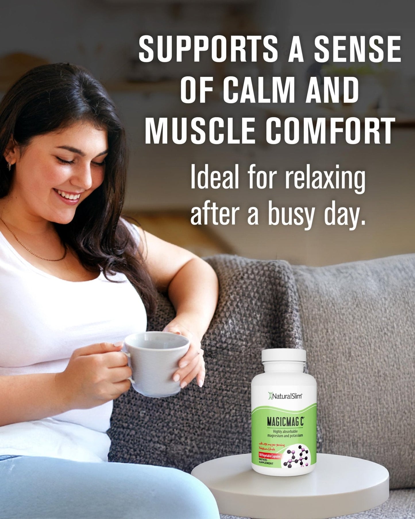MagicMag C by NaturalSlim, Magnesium Citrate Capsules for Muscle Relaxation, Sleep Quality, Nerve Function & Electrolyte Support, Daily Magnesium Supplement - Maple Wellness Supplements