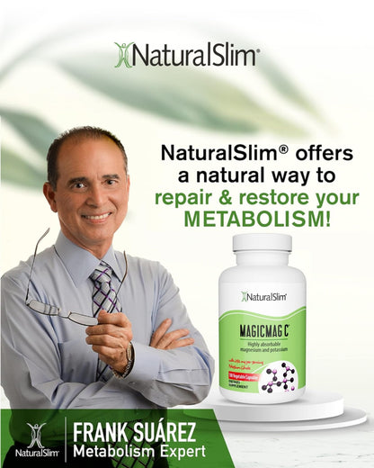 MagicMag C by NaturalSlim, Magnesium Citrate Capsules for Muscle Relaxation, Sleep Quality, Nerve Function & Electrolyte Support, Daily Magnesium Supplement - Maple Wellness Supplements