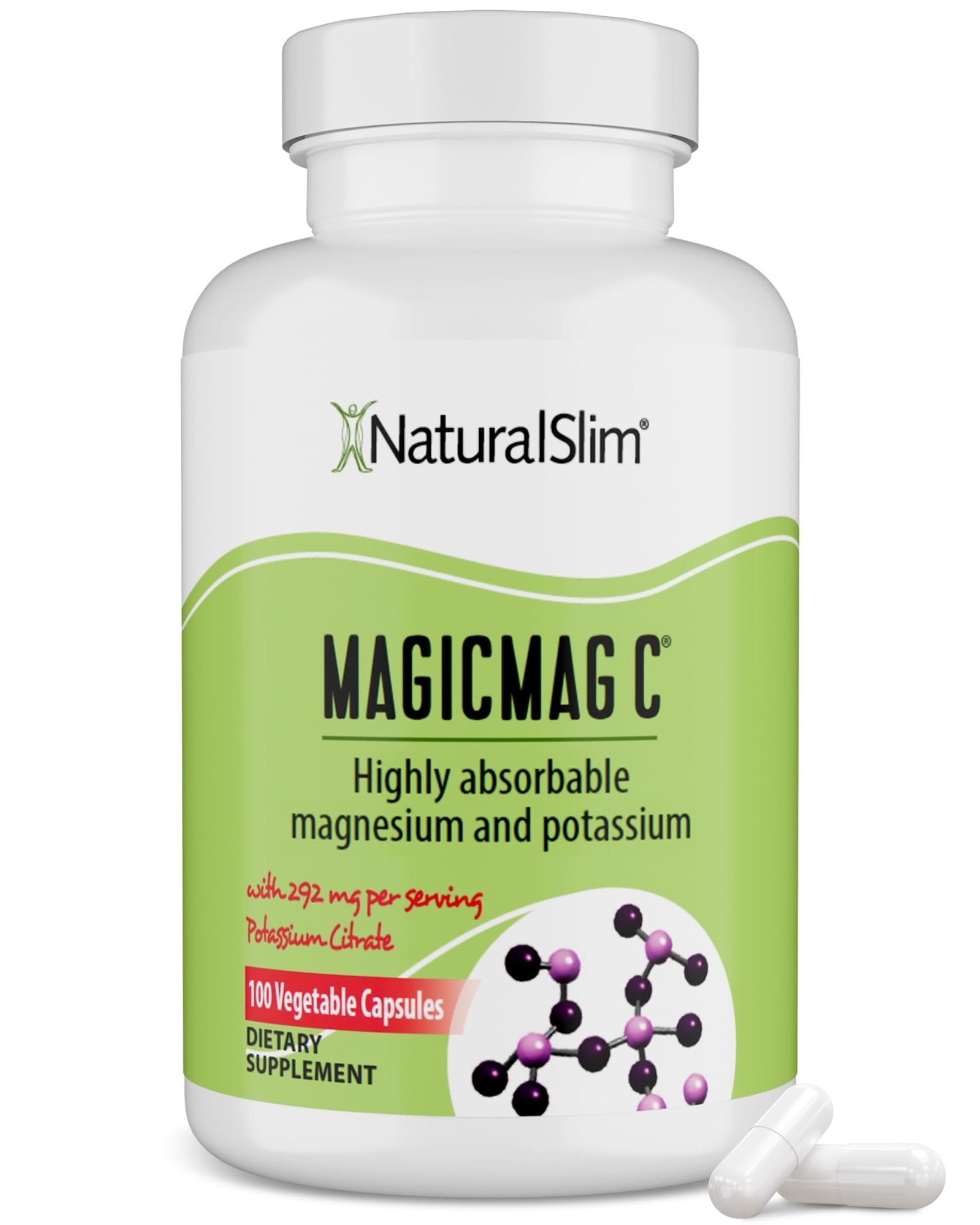 MagicMag C by NaturalSlim, Magnesium Citrate Capsules for Muscle Relaxation, Sleep Quality, Nerve Function & Electrolyte Support, Daily Magnesium Supplement - Maple Wellness Supplements
