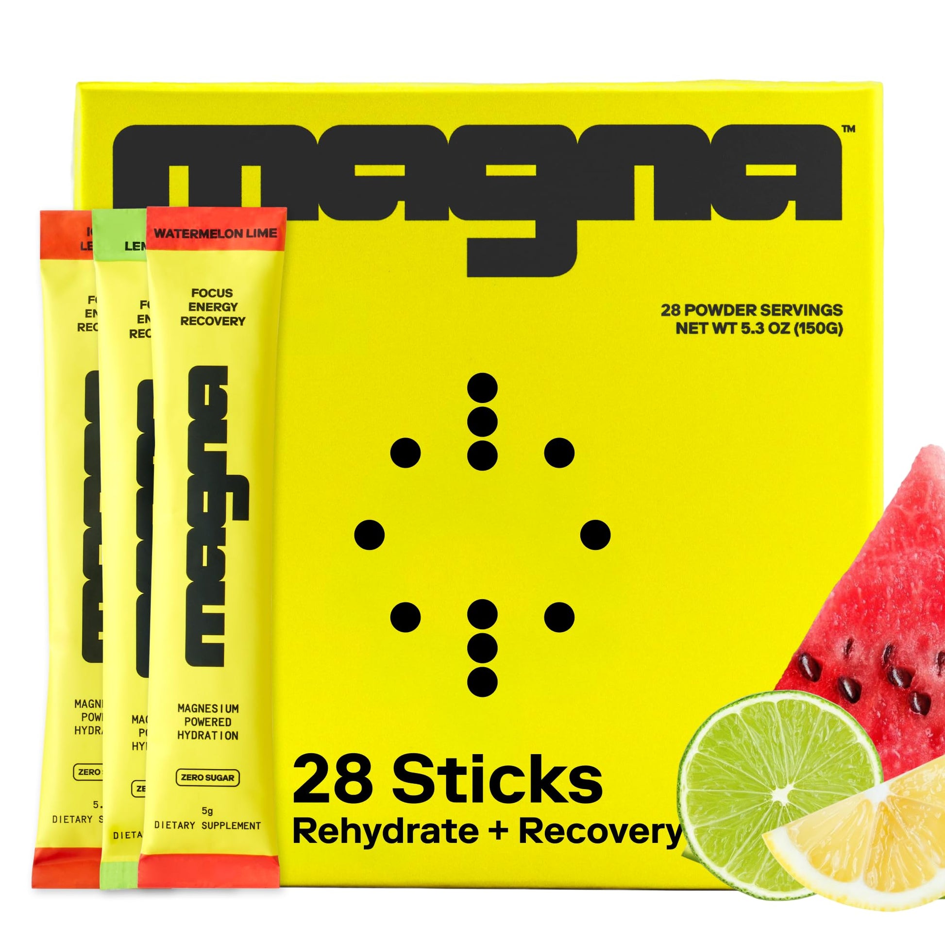 MAGNA Electrolytes Powder Drink Mix for Hydration, Energy & Focus Support with Magnesium L Threonate (28 Servings, Variety) - Maple Wellness Supplements
