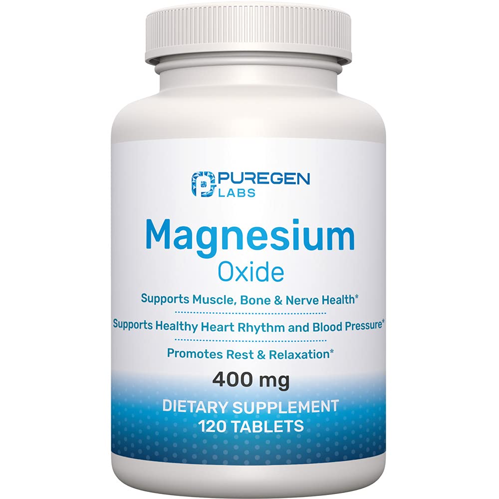 Magnesium 400mg [High Potency] Supplement – Magnesium Oxide for Immune Support, Muscle Recovery, Leg Cramps and Relaxation 120 Tablets - Maple Wellness Supplements