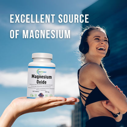 Magnesium 400mg [High Potency] Supplement – Magnesium Oxide for Immune Support, Muscle Recovery, Leg Cramps and Relaxation 120 Tablets - Maple Wellness Supplements