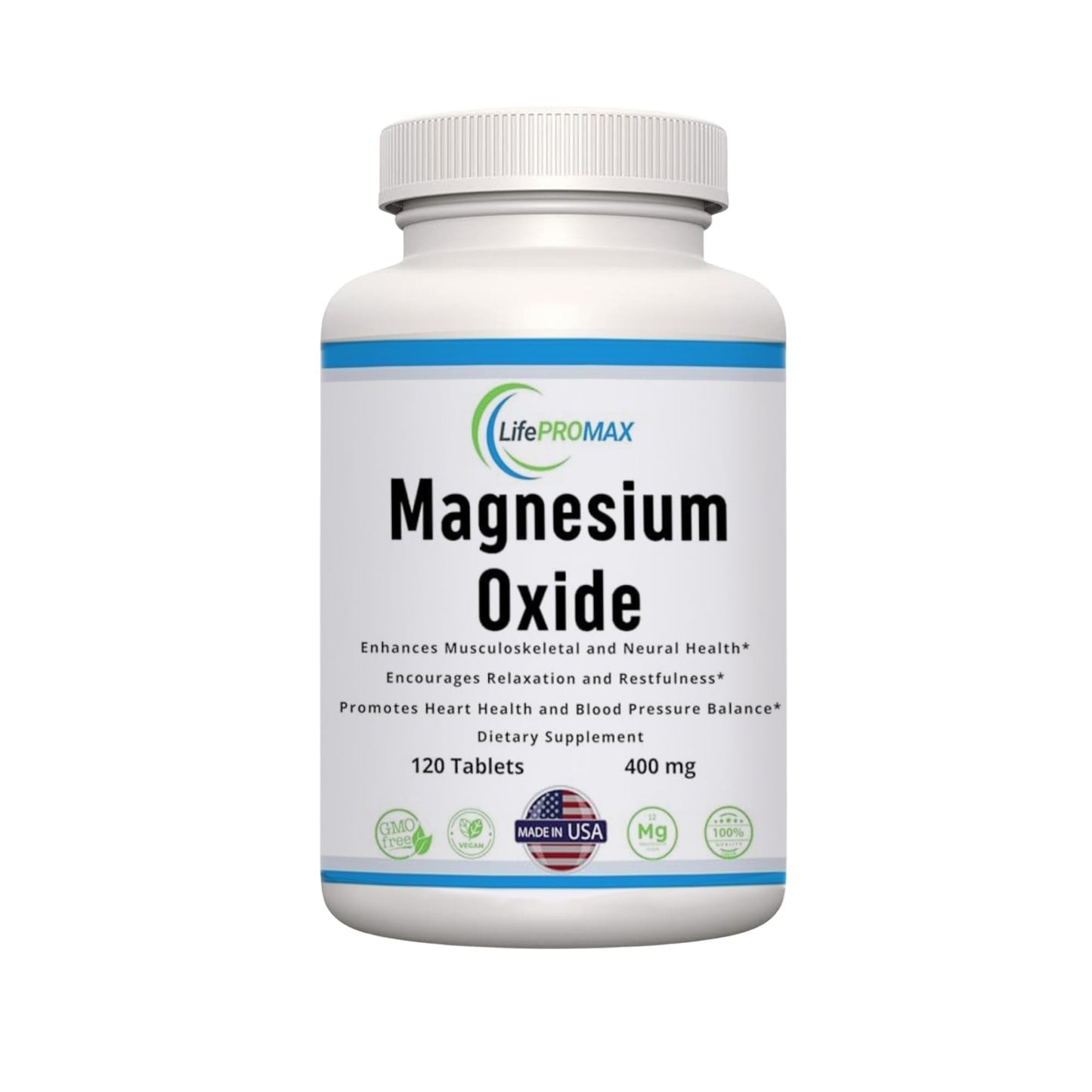 Magnesium 400mg [High Potency] Supplement – Magnesium Oxide for Immune Support, Muscle Recovery, Leg Cramps and Relaxation 120 Tablets - Maple Wellness Supplements