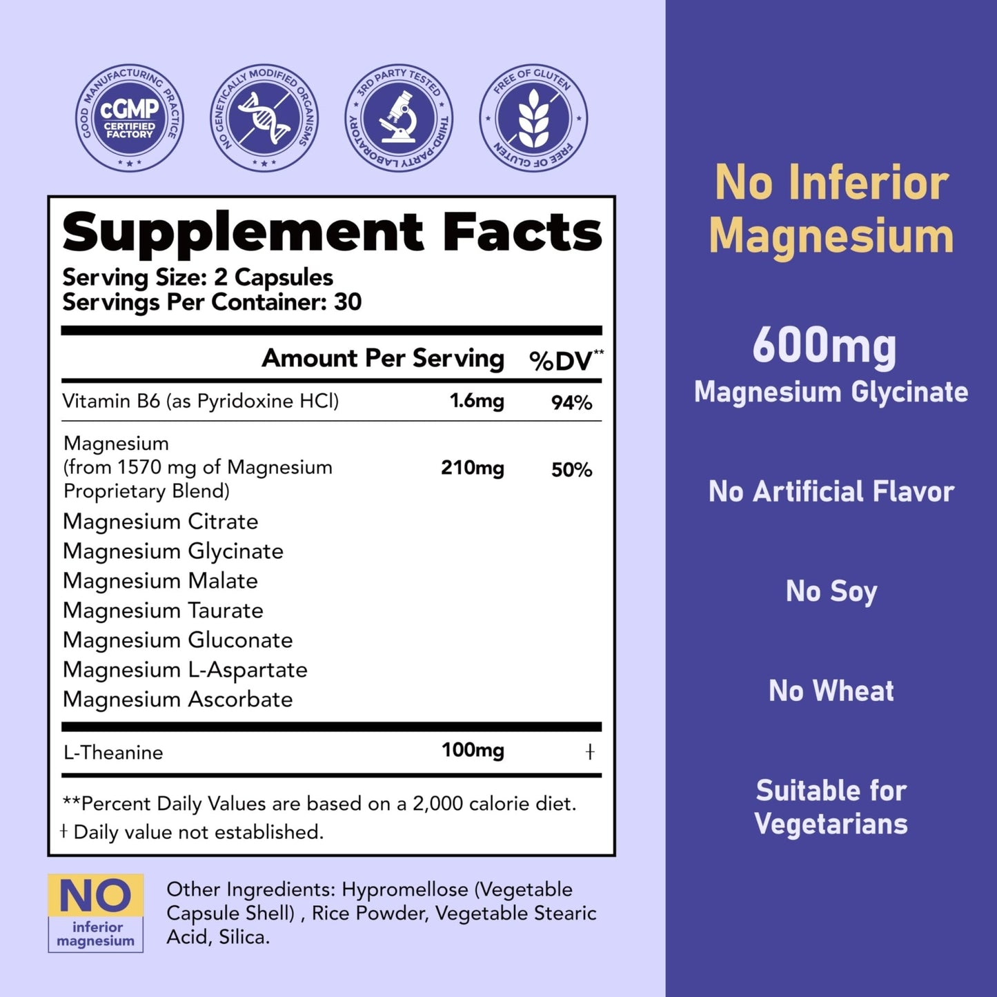 Magnesium 7 Complex for Women 1600mg, Magnesium Glycinate 600mg 7 High Absorption Magnesium Supplement with Citrate, Malate, Chelate, Taurate, Gluconate, Aspartate & Ascorbate for Sleep, 60 Capsules - Maple Wellness Supplements