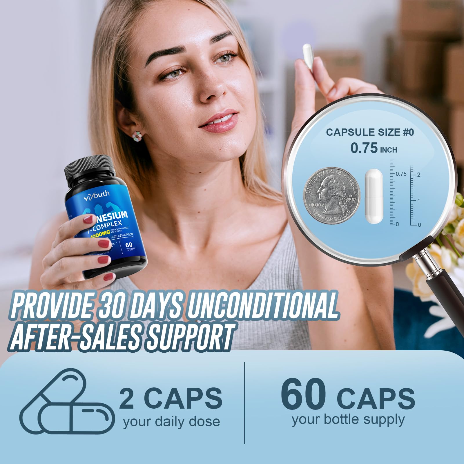 Magnesium 7 Complex Supplement Advanced with 7 Forms of Magnesium (Glycinate, Malate, Chelate, Aspartate, Orotate, Taurine, Citrate), Zinc, Vitamin D3 & Vitamin B6 - Maple Wellness Supplements