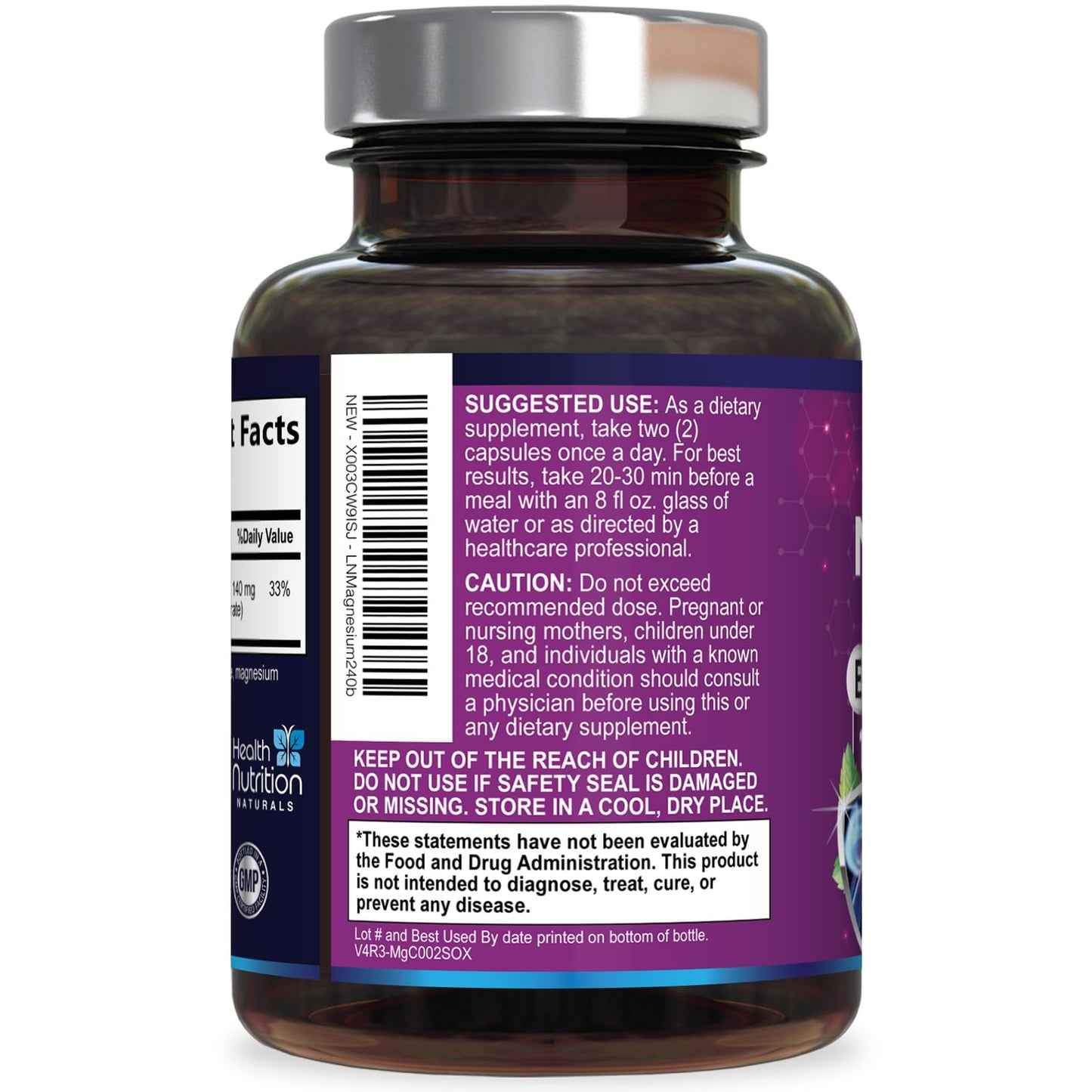 Magnesium Citrate 1000mg Per Serving - Max Absorption Magnesium Powder Capsules for Muscle, Nerve, Bone and Heart Health Support, High Absorption Citrate Complex - Maple Wellness Supplements