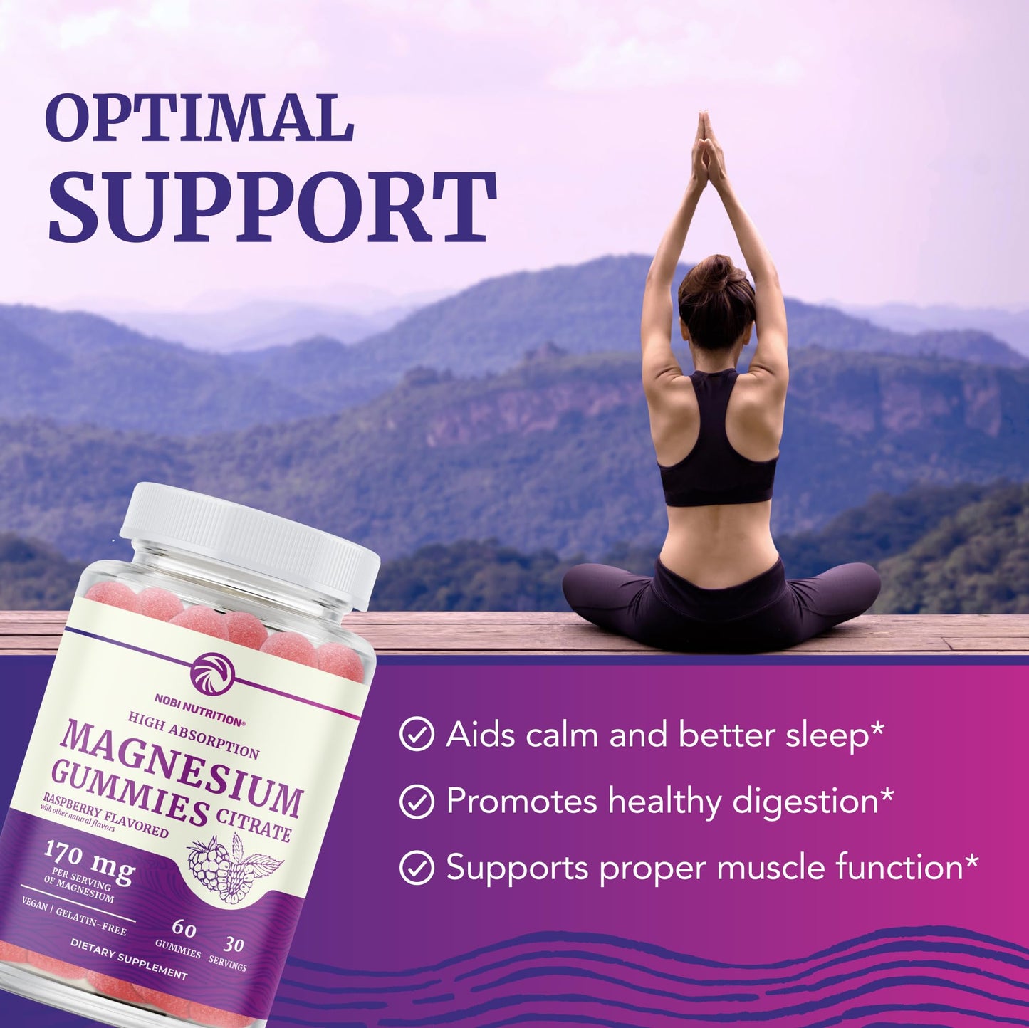 Magnesium Citrate Gummies | Extra Strength for Calm, Relaxation & Digestion | High Absorption Magnesium Gummies for Adults | Vegan, Non-GMO - Maple Wellness Supplements