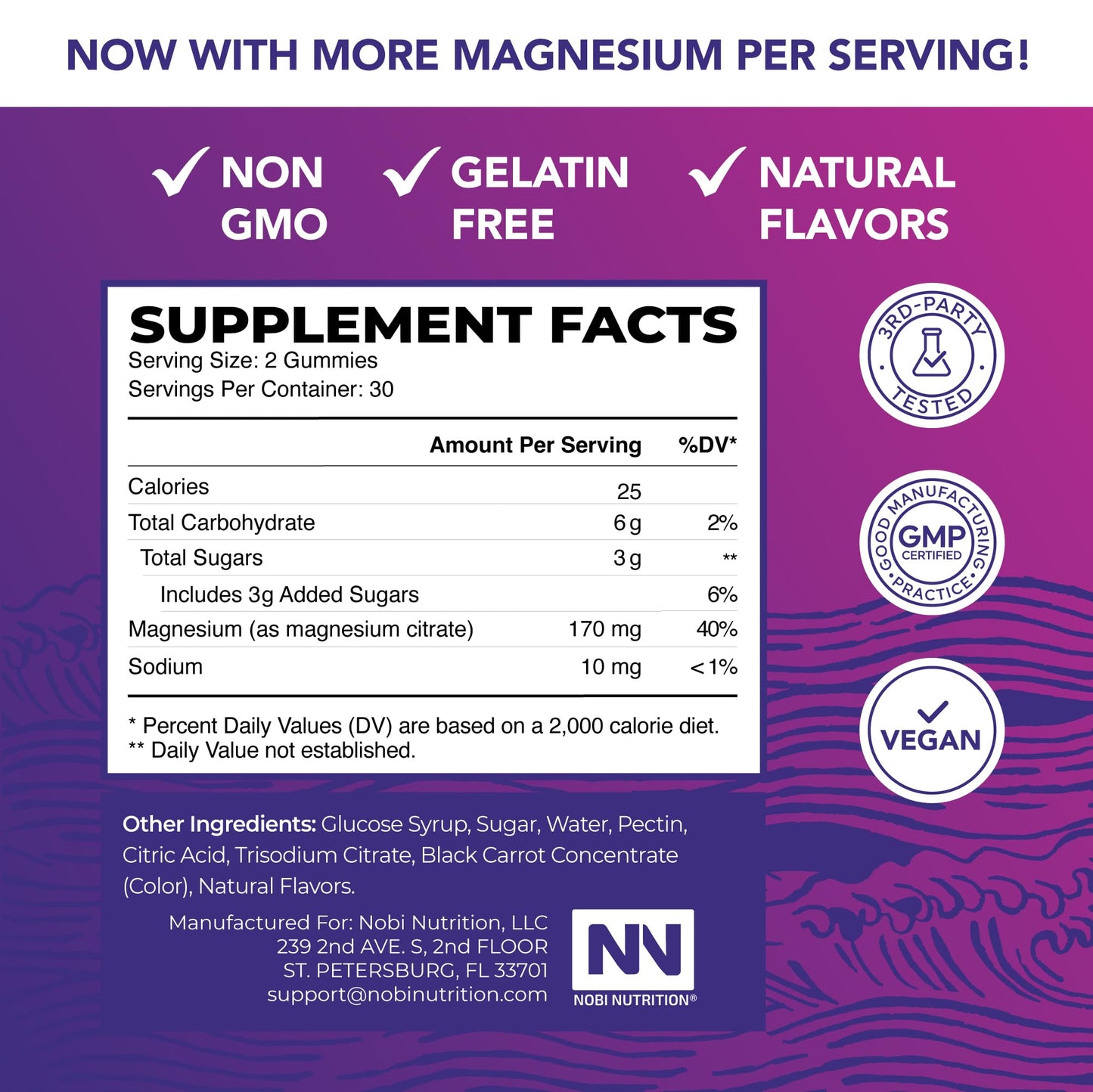 Magnesium Citrate Gummies | Extra Strength for Calm, Relaxation & Digestion | High Absorption Magnesium Gummies for Adults | Vegan, Non-GMO - Maple Wellness Supplements