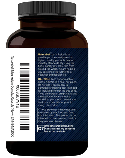 Magnesium Complex 500mg, 300 Capsules | 10-in-1 Magnesium Glycinate, Citrate, Malate & More | Chelated Form for Easy Absorption | Non-GMO - Maple Wellness Supplements