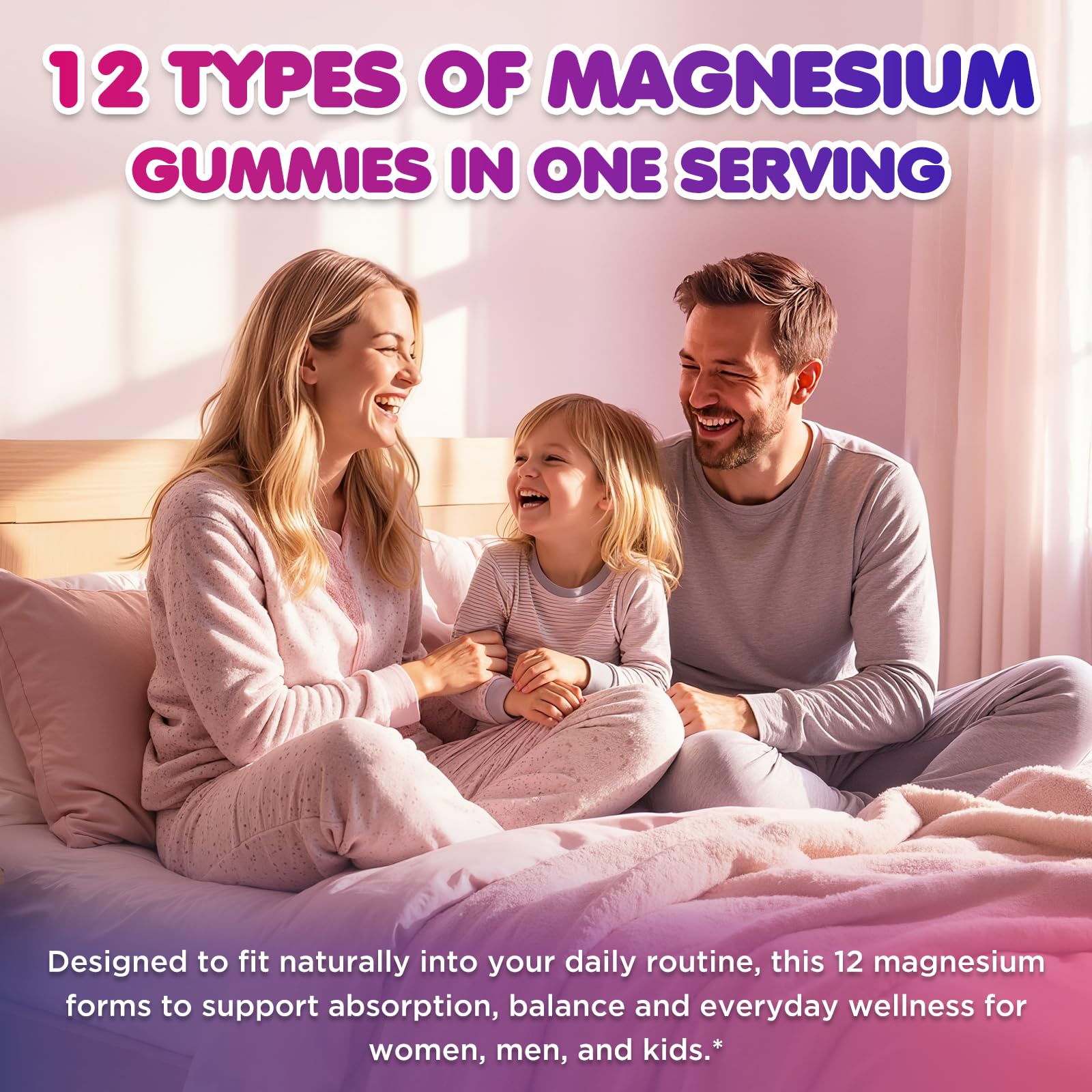 Magnesium Complex 700mg - 12 in 1 Magnesium Gummies with Glycinate, Citrate, Malate, Oxide, Taurate, Aspartate, Orotate - Supports Relaxation, Muscle & Heart - Sugar Free Strawberry 120 Count - Maple Wellness Supplements