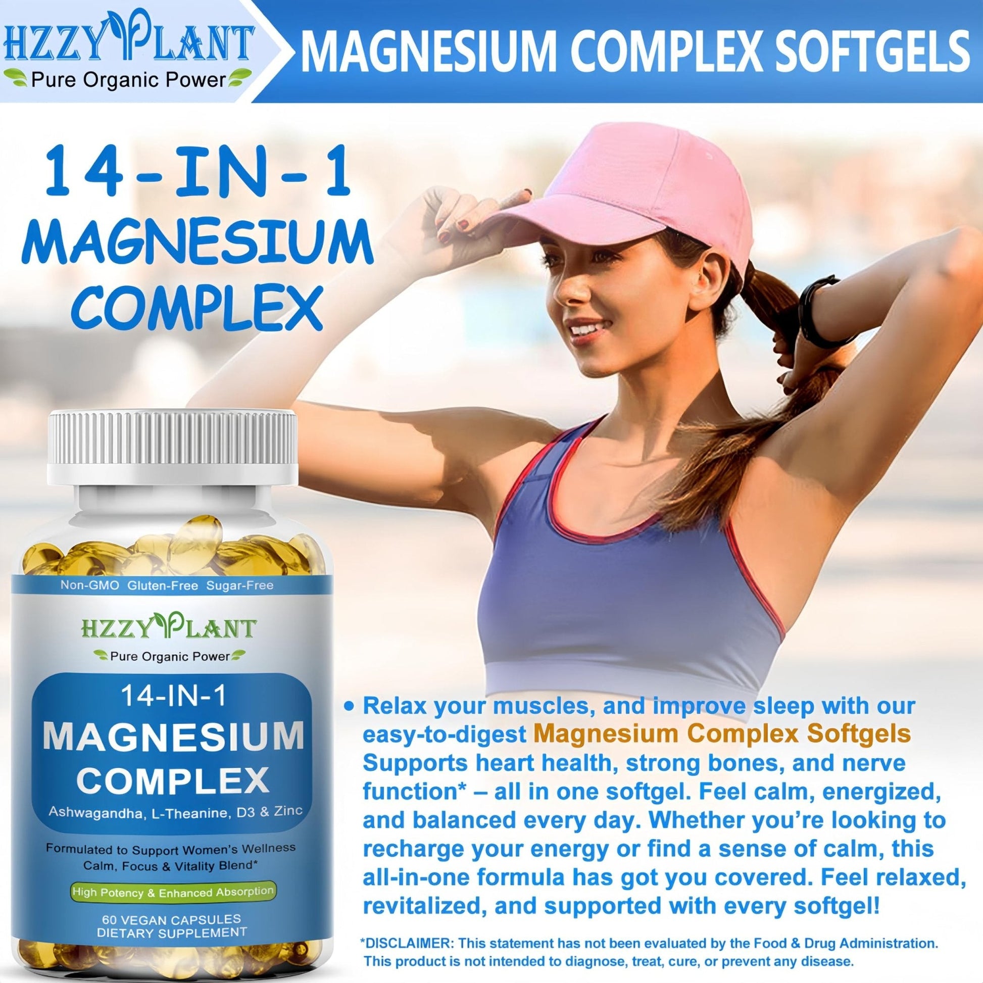 Magnesium Complex Softgels, High Absorption Magnesium Supplement with Glycinate, Citrate, Malate, Taurate, 14-in-1 Magnesium Complex for Women & Men for Muscle, Heart, Sleep Support, 2 Month Supply - Maple Wellness Supplements