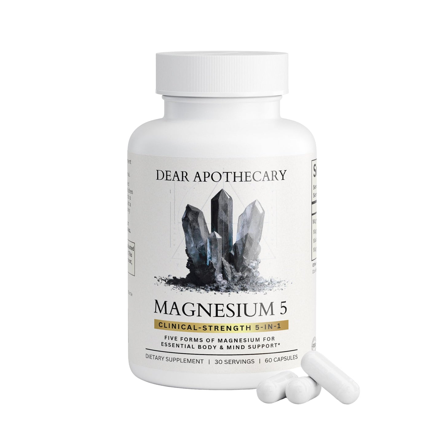 Magnesium Complex Supplement - 5 Forms Citrate Glycinate Malate Oxide Aquamin - Multi Magnesium Blend - High Absorption Chelated - Essential Mineral - Non-GMO Gluten-Free - 60 Capsules - Maple Wellness Supplements