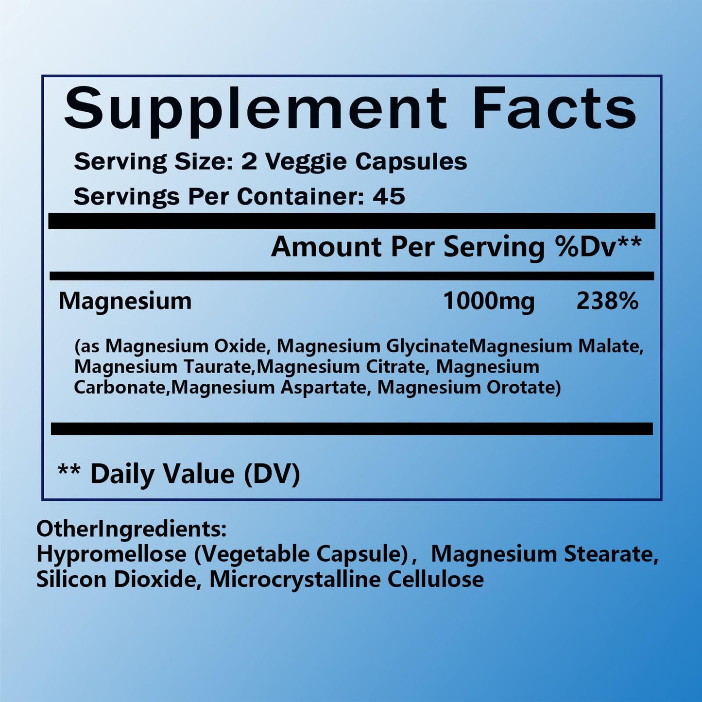 Magnesium Complex Supplement - 8 Elemental Magnesium 1000mg - Glycinate, Citrate, Malate, Taurate Chelated | Easy Absorption, Energy Support | Vegan Non-GMO, 90 Capsules (1pc) - Maple Wellness Supplements
