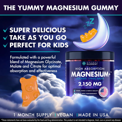 Magnesium Glycinate 2150MG, High Absorption Magnesium Glycinate, Citrate, Malate, Sugar-Free,Vegan, Inspired by Wellness Traditions Like Arjuna - Maple Wellness Supplements