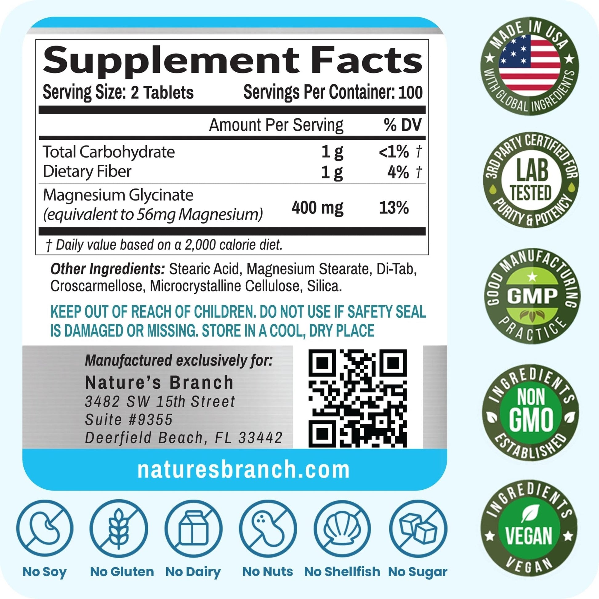 Magnesium Glycinate 400mg | 200 Tablets | High Absorption Mag Supplements for Sleep, Leg Cramps, Heart, Muscle, Calm | Non Buffered Bisglycinate, Extra Strength for Women and Men, Tablets Not Capsules - Maple Wellness Supplements