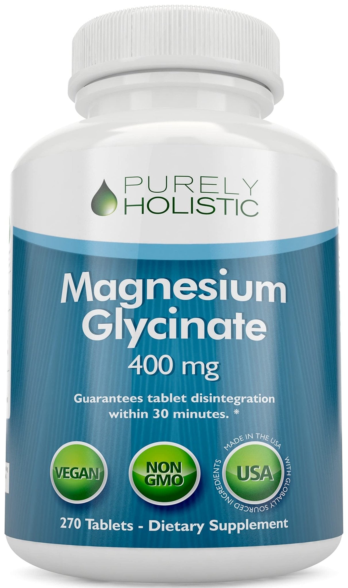 Magnesium Glycinate 400mg - 270 Magnesium Tablets (not Capsules) - 400 mg Elemental Magnesium - Highly Bioavailable - Vegan and Vegetarian - for Improved Sleep, Stress Relief & Cramp Defense - Maple Wellness Supplements