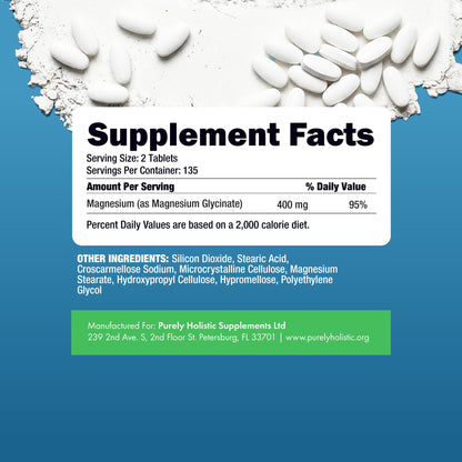 Magnesium Glycinate 400mg | 4+ Month Supply | Sleep, Relaxation & Muscle Support | High Absorption Chelated Magnesium Supplement for Women & Men - Maple Wellness Supplements
