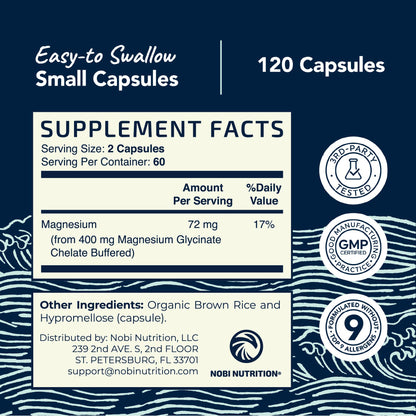 Magnesium Glycinate 400mg | High Absorption Formula for Sleep, Calm, Muscle Relaxation, Heart, Bone & Nerve Support for Women & Men | Chelated Magnesium Glycinate Supplement | 120 Ct (2 Month Supply) - Maple Wellness Supplements