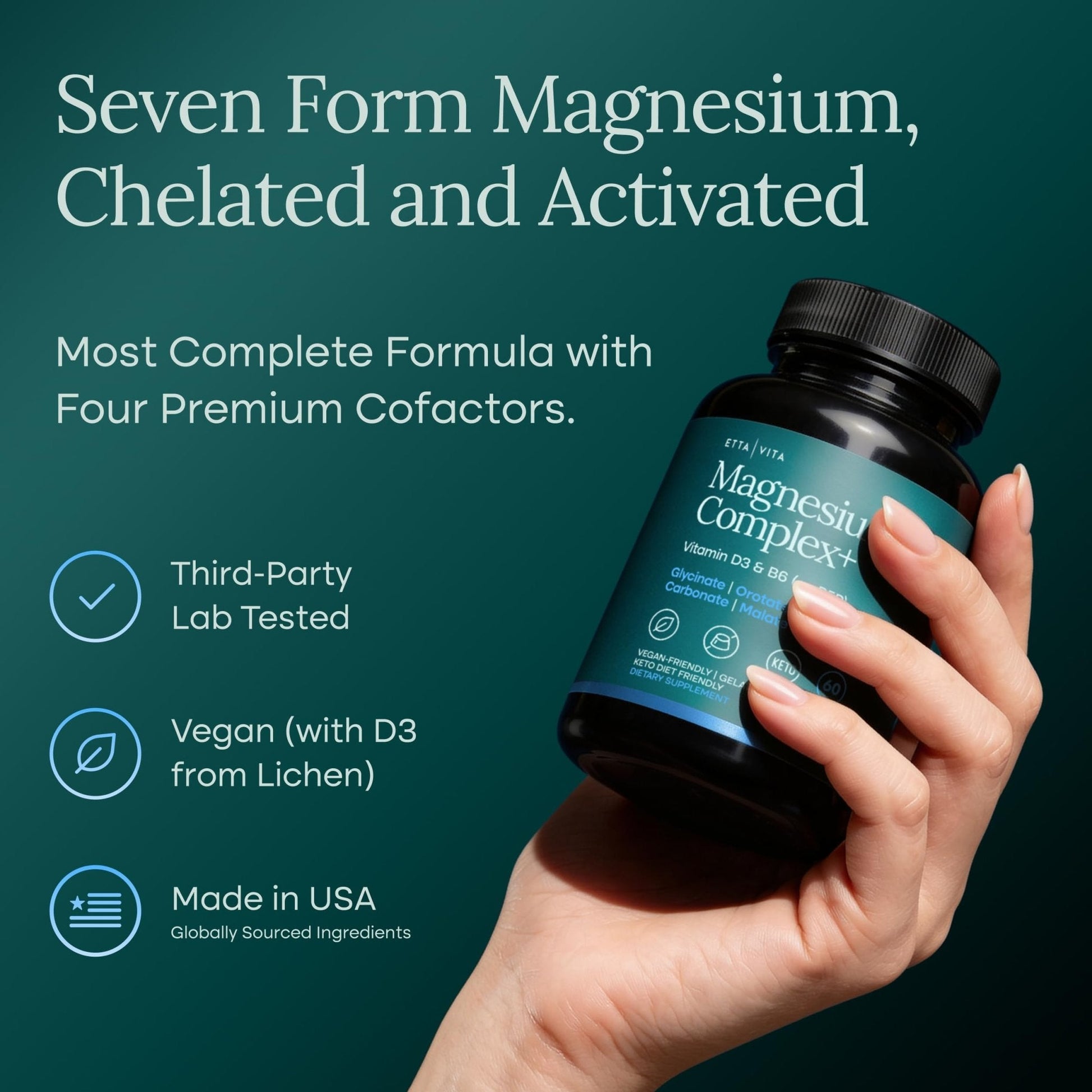 Magnesium Glycinate Complex 500mg (7-in-1) with D3, B6 (P5P) & Manganese - Multi-Form Blend - Supports Sleep & Muscle Health [Oxide-Free] - Maple Wellness Supplements