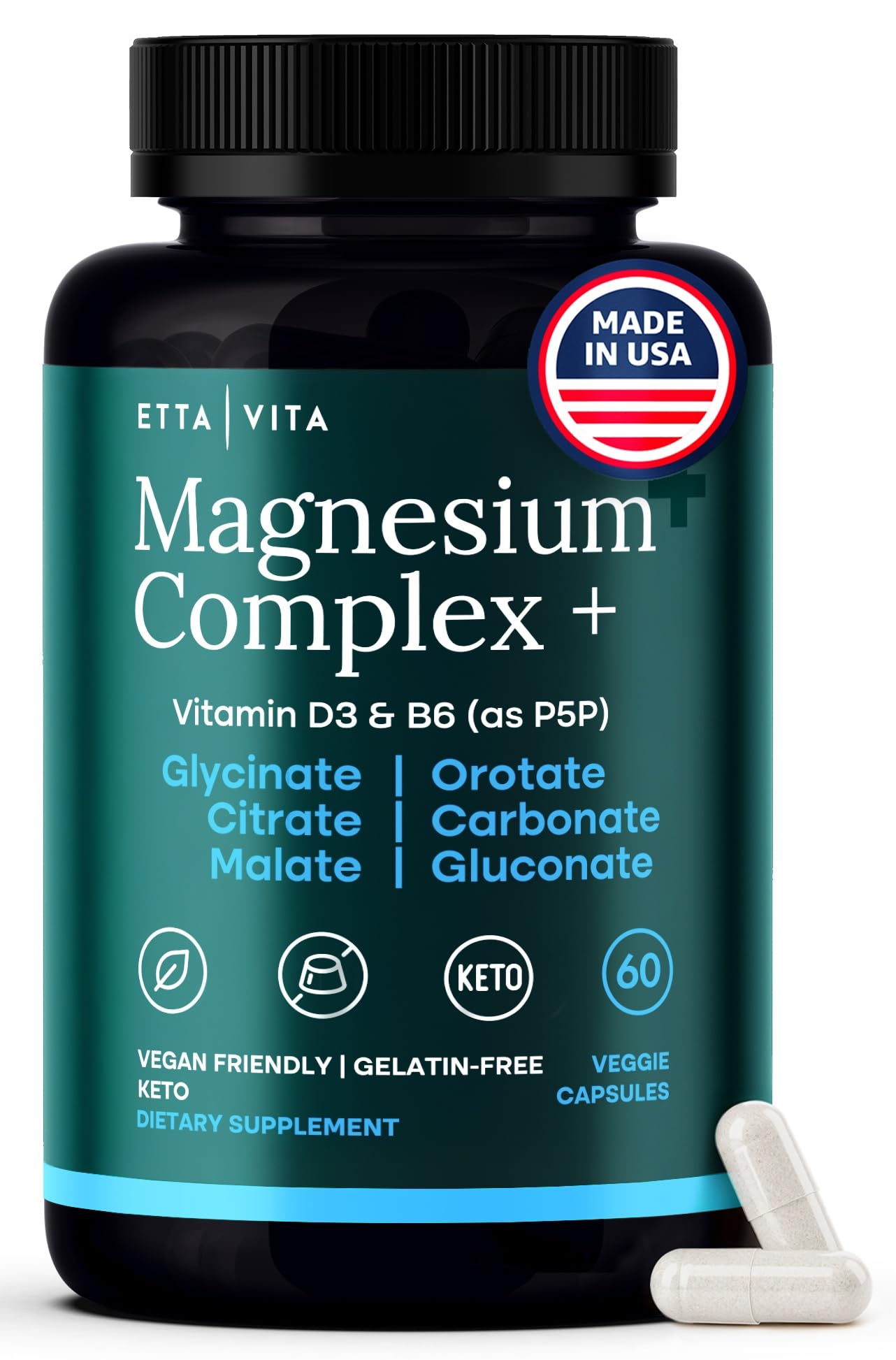 Magnesium Glycinate Complex 500mg (7-in-1) with D3, B6 (P5P) & Manganese - Multi-Form Blend - Supports Sleep & Muscle Health [Oxide-Free] - Maple Wellness Supplements