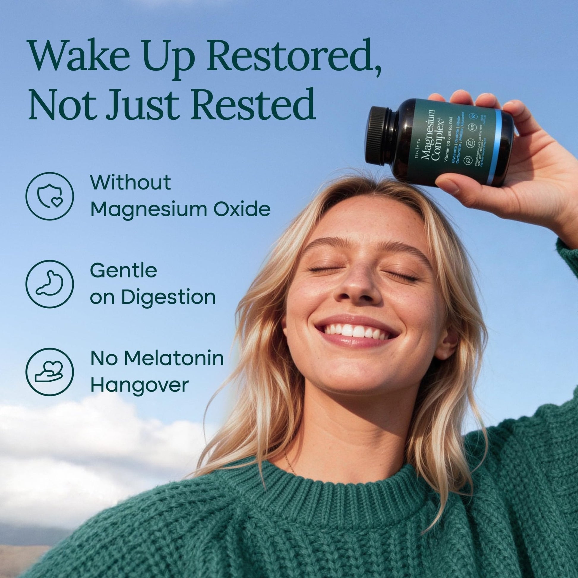 Magnesium Glycinate Complex (7-in-1) 500mg with D3 & B6 P5P - Multi-Form Blend with Glycinate, Citrate, Malate, Taurate, Gluconate, Carbonate, & Orotate - Maple Wellness Supplements