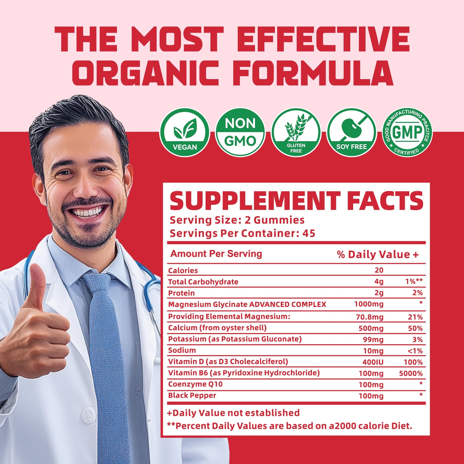 Magnesium Glycinate Gummies 1000mg with Magnesium L-Threonate,Chelated Magnesium Potassium Complex Supplement with VitD, B6, CoQ10, Calcium,Supports for Memory - Maple Wellness Supplements