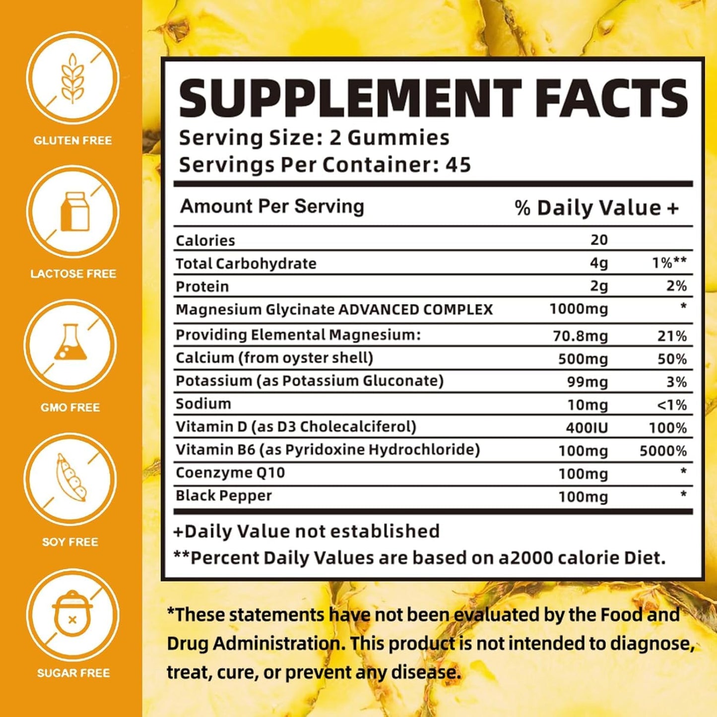 Magnesium Glycinate Gummies 1000mg with Magnesium L-Threonate,Chelated Magnesium Potassium Complex Supplement with VitD, B6, CoQ10, Calcium,Supports for Memory, Calm, - Maple Wellness Supplements