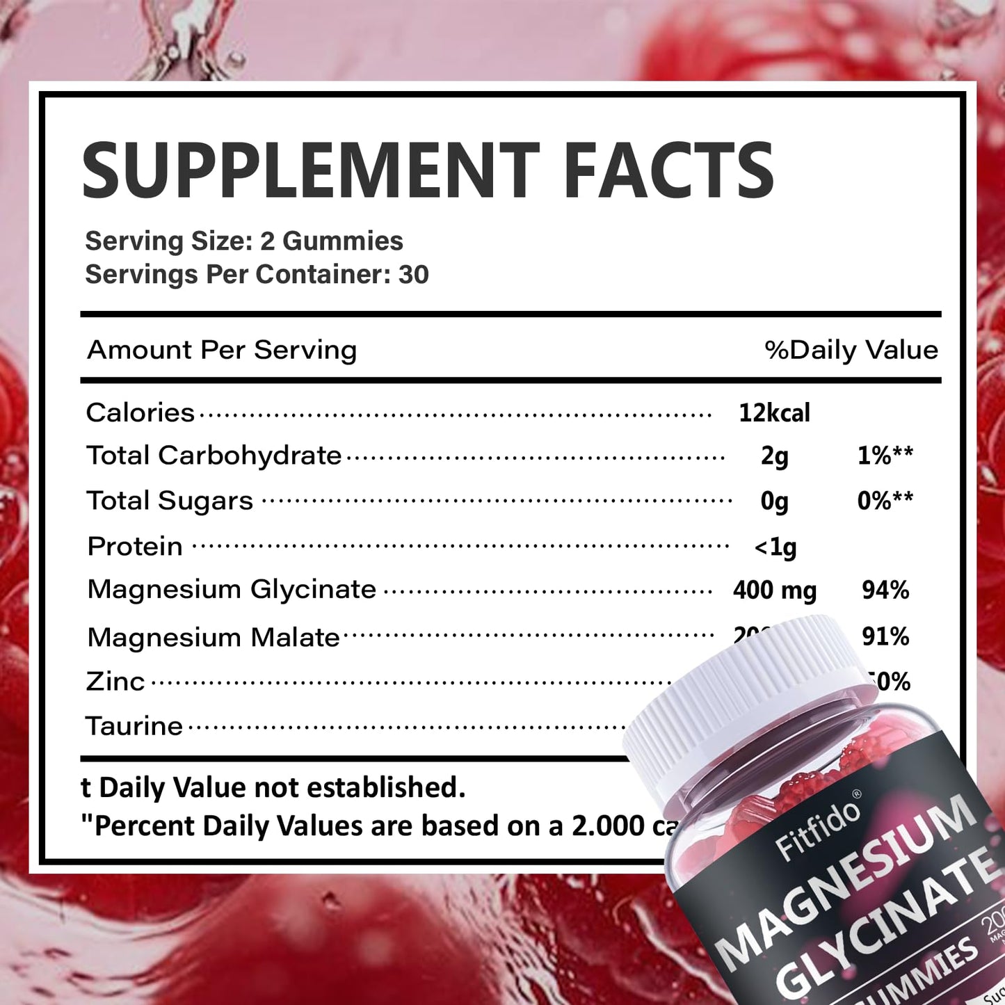 Magnesium Glycinate Gummies 400mg, Chewable Sugar Free Magnesium Supplement with Magnesium Glycinate, Magnesium Malate and Protein for Sleep, Relaxation, Brain & Muscle - Vegan (60 Count, Raspberry) - Maple Wellness Supplements