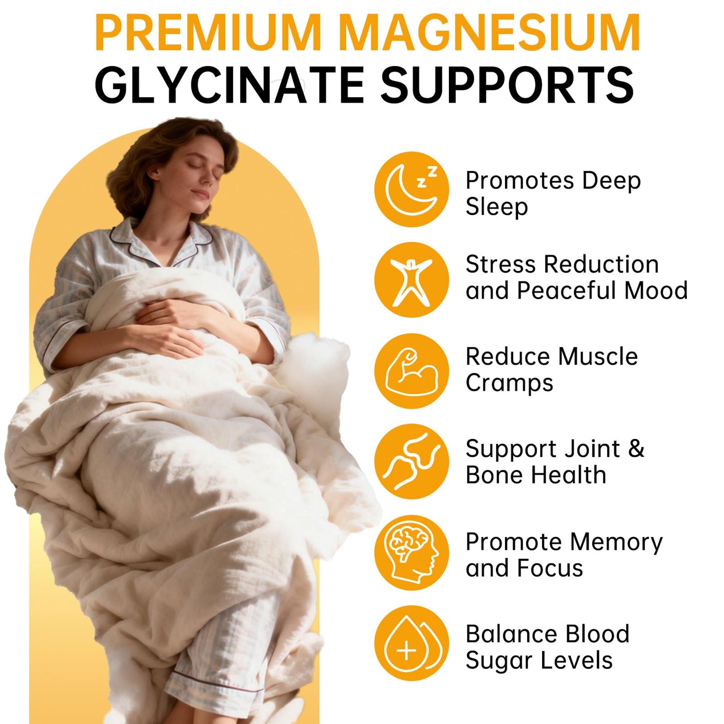 Magnesium Glycinate Gummies 500mg – Sugar Free Magnesium Gummies for Sleep, Stress, Muscle & Nerve Support – for Adults & Kids 4+, Vegan, - Maple Wellness Supplements