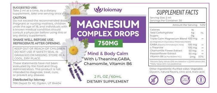Magnesium Glycinate Liquid Drops for Women & Men, Triple Calm Magnesium Complex Supplement with L-Threonate, Malate, L-Theanine for Kids Adults Calm, Sleep & Mood, Sugar-Free, Natural Flavor, 2 fl oz - Maple Wellness Supplements