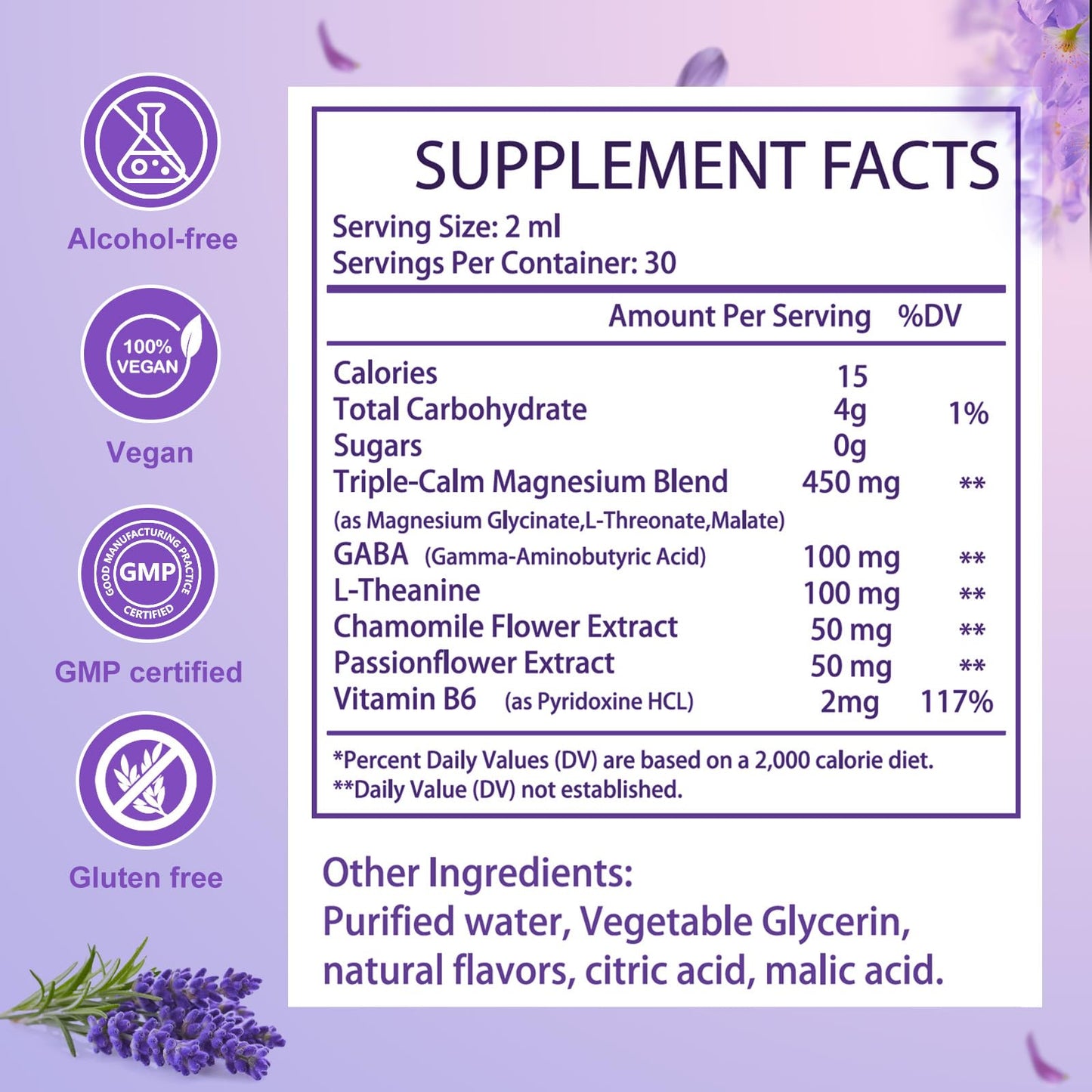Magnesium Glycinate Liquid Drops for Women & Men, Triple Calm Magnesium Complex Supplement with L-Threonate, Malate, L-Theanine for Kids Adults Calm, Sleep & Mood, Sugar-Free, Natural Flavor, 2 fl oz - Maple Wellness Supplements