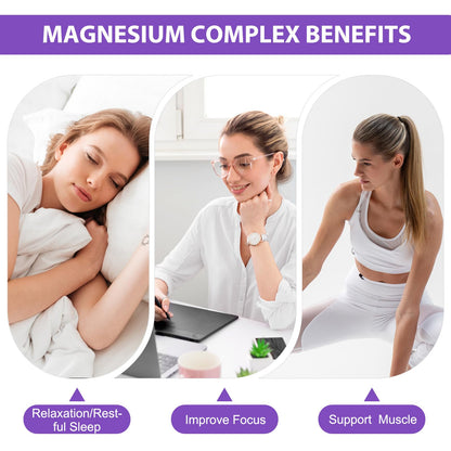 Magnesium Glycinate Liquid Drops for Women & Men, Triple Calm Magnesium Complex Supplement with L-Threonate, Malate, L-Theanine for Kids Adults Calm, Sleep & Mood, Sugar-Free, Natural Flavor, 2 fl oz - Maple Wellness Supplements