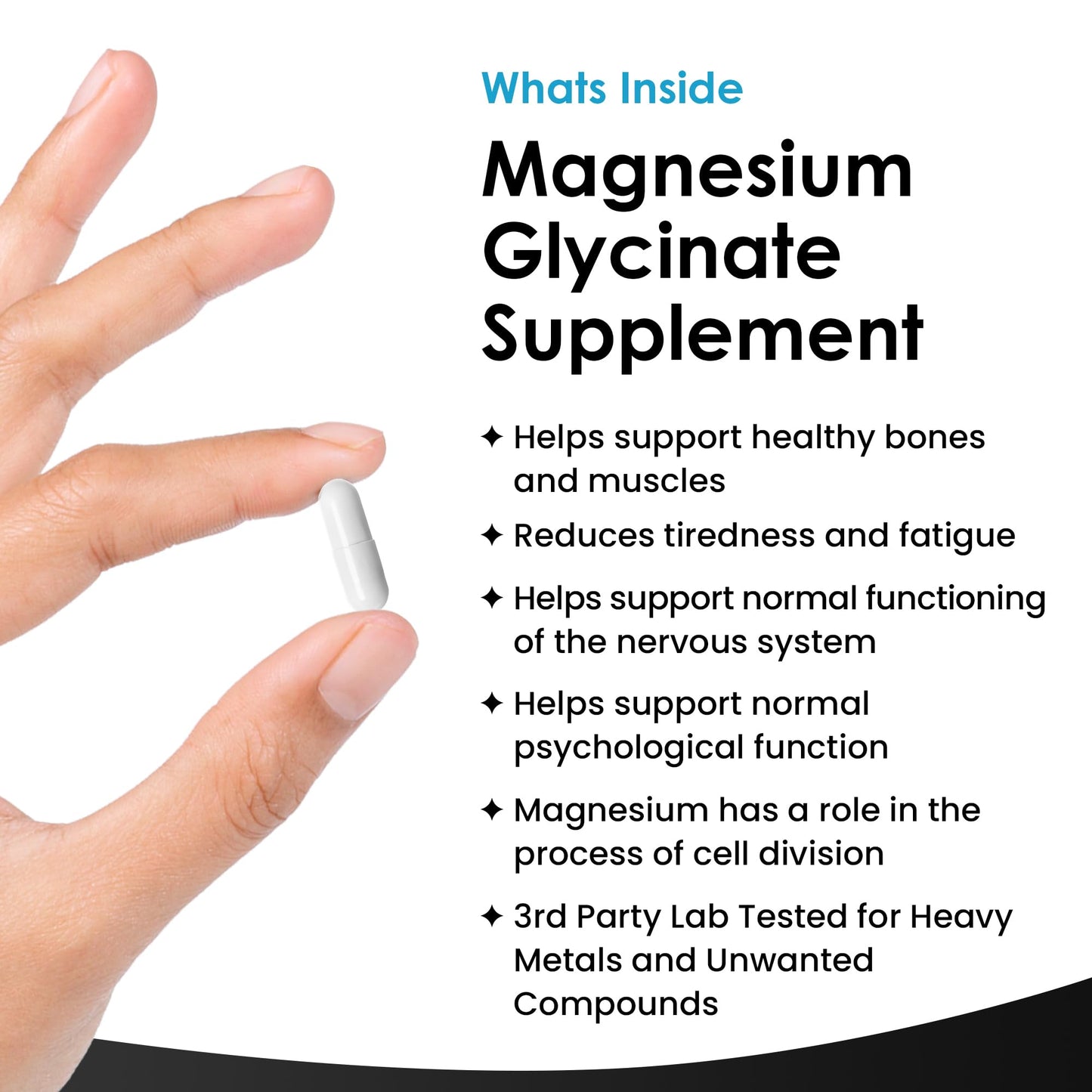 Magnesium Glycinate Supplements - 1040mg of Magnesium - 120 High Strength Capsules - Maple Wellness Supplements