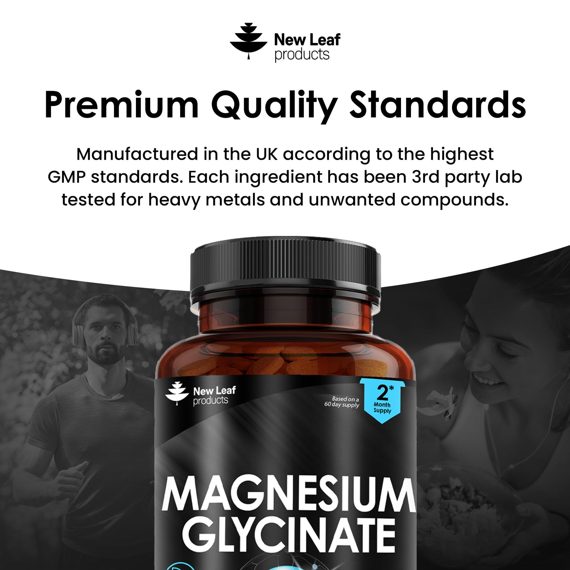Magnesium Glycinate Supplements - 1040mg of Magnesium - 120 High Strength Capsules - Maple Wellness Supplements