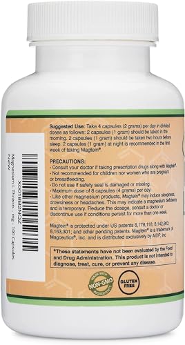 Magnesium L Threonate Capsules (Magtein) – High Absorption Supplement – Bioavailable - Maple Wellness Supplements