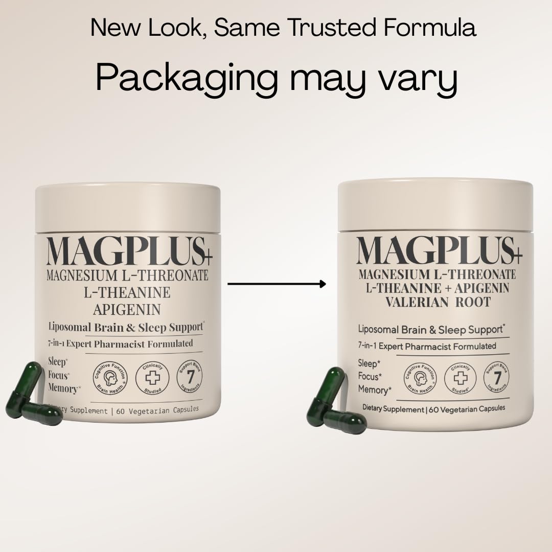 Magnesium L-Threonate with Apigenin, Valerian Root & L-Theanine – No Melatonin Restful Sleep & Brain Supplement – Clinically Studied 7-Ingredient Formula - Maple Wellness Supplements