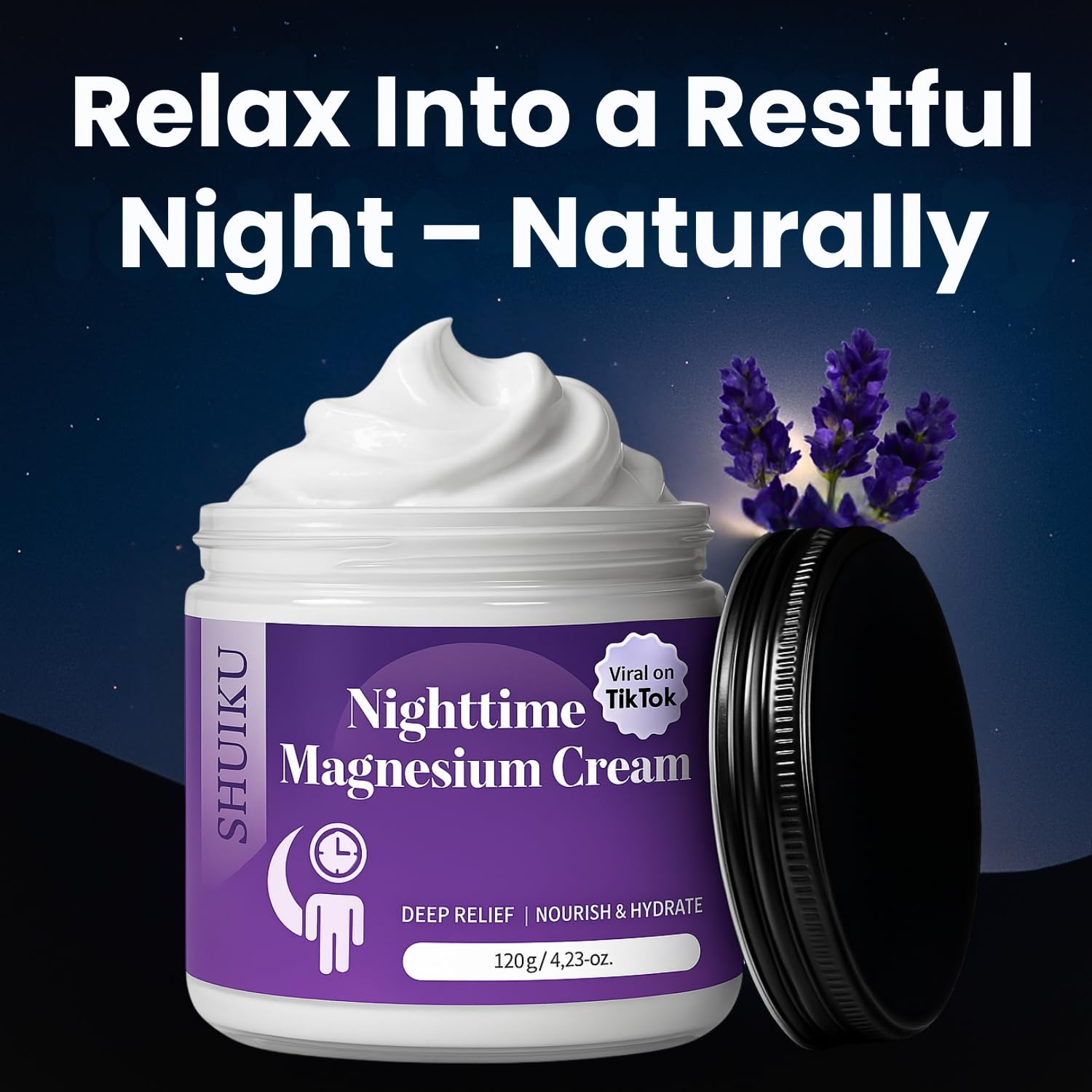 Magnesium Lotion for Sleep & Calm, Topical Magnesium Cream for Relaxation, Nightly Calm, Better Sleep, and for Leg Cramps & Pain - Maple Wellness Supplements