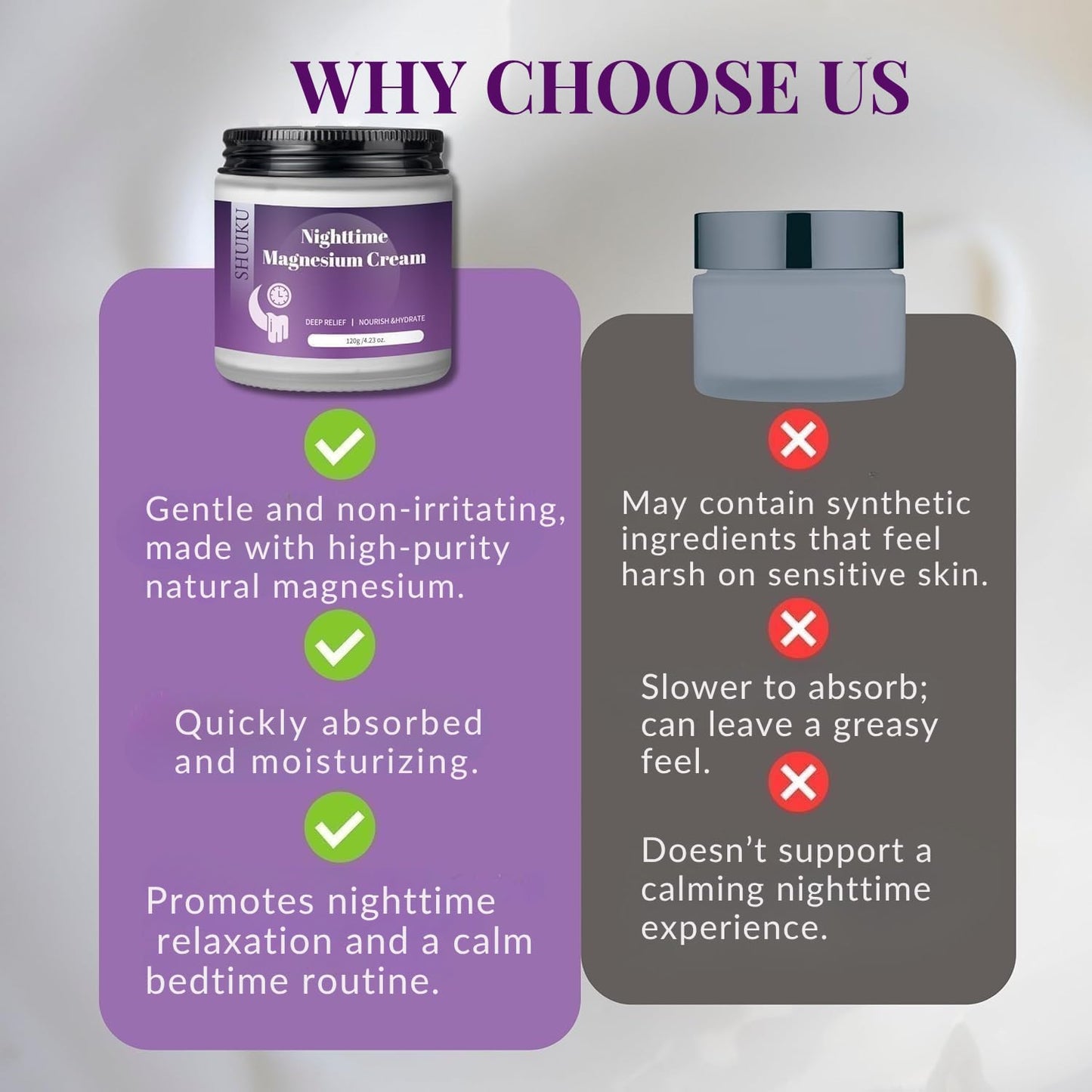 Magnesium Lotion for Sleep & Calm, Topical Magnesium Cream for Relaxation, Nightly Calm, Better Sleep, and for Leg Cramps & Pain - Maple Wellness Supplements