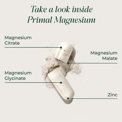 Magnesium Supplement Complex 310mg by Primal Harvest with Magnesium Glycinate, Citrate, Malate, and Zinc 120 Capsules - Maple Wellness Supplements